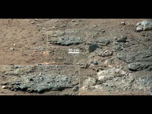 Goulburn Scour, a set of rocks blasted by the engines of Curiosity's descent stage on Mar