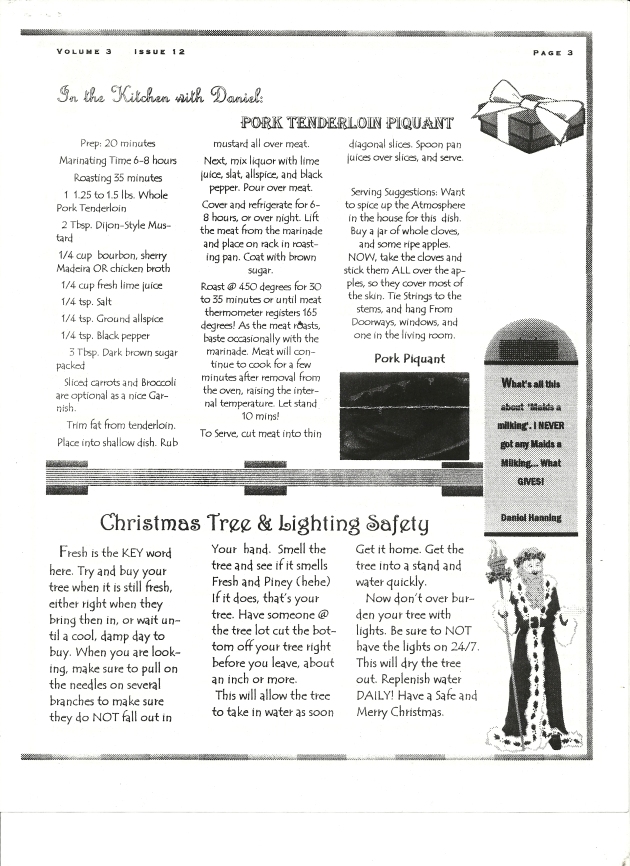 Christmas 1999 Plaza Woods Courier Third Page