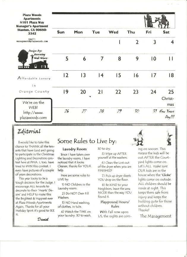 Christmas 1999 Plaza Woods Courier Fourth Page