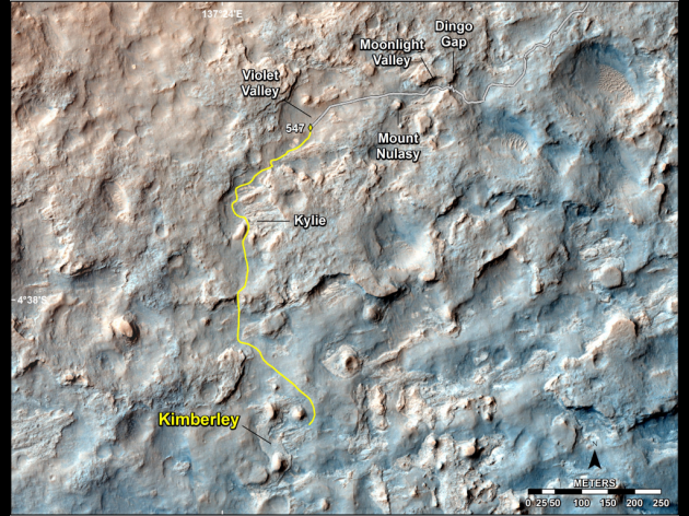 Map of Recent and Planned Driving by Curiosity as of Feb. 18, 2014