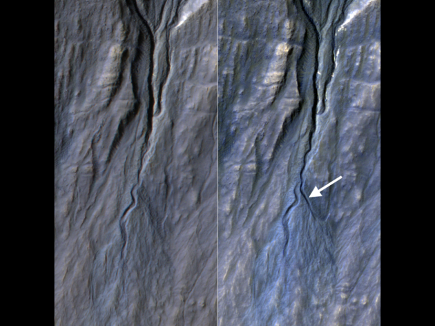 New Gully Found on Mars CO2 Ice