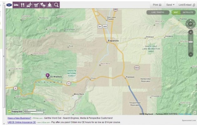 Map of Los Alamos and Surrounding Reservations