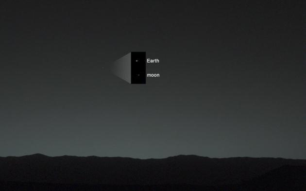 Earth and our Moon from Mars