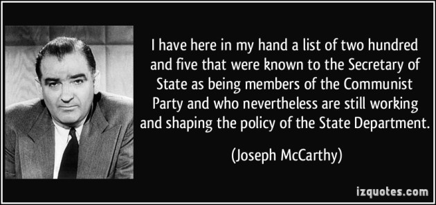 Sen. Joseph McCarthy List 205 Names