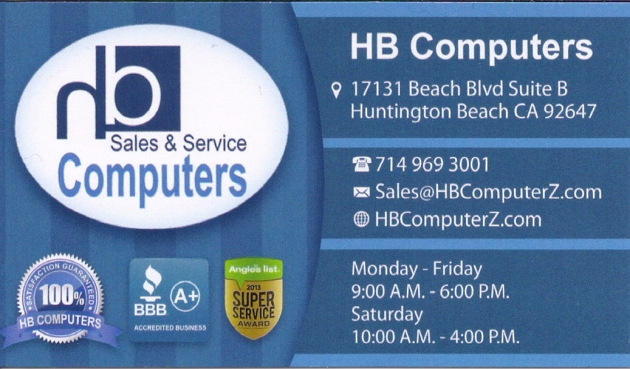 H.B. Computerz Business Card